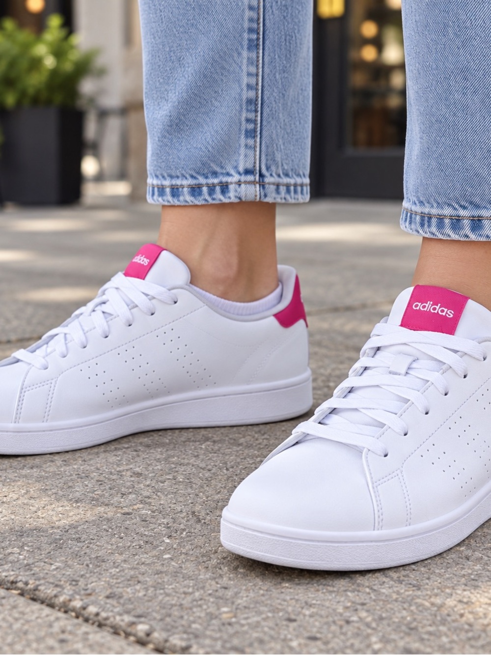 Adidas Advantage White & Pink Sneakers – Women’s 9.5 – With Tags & Box